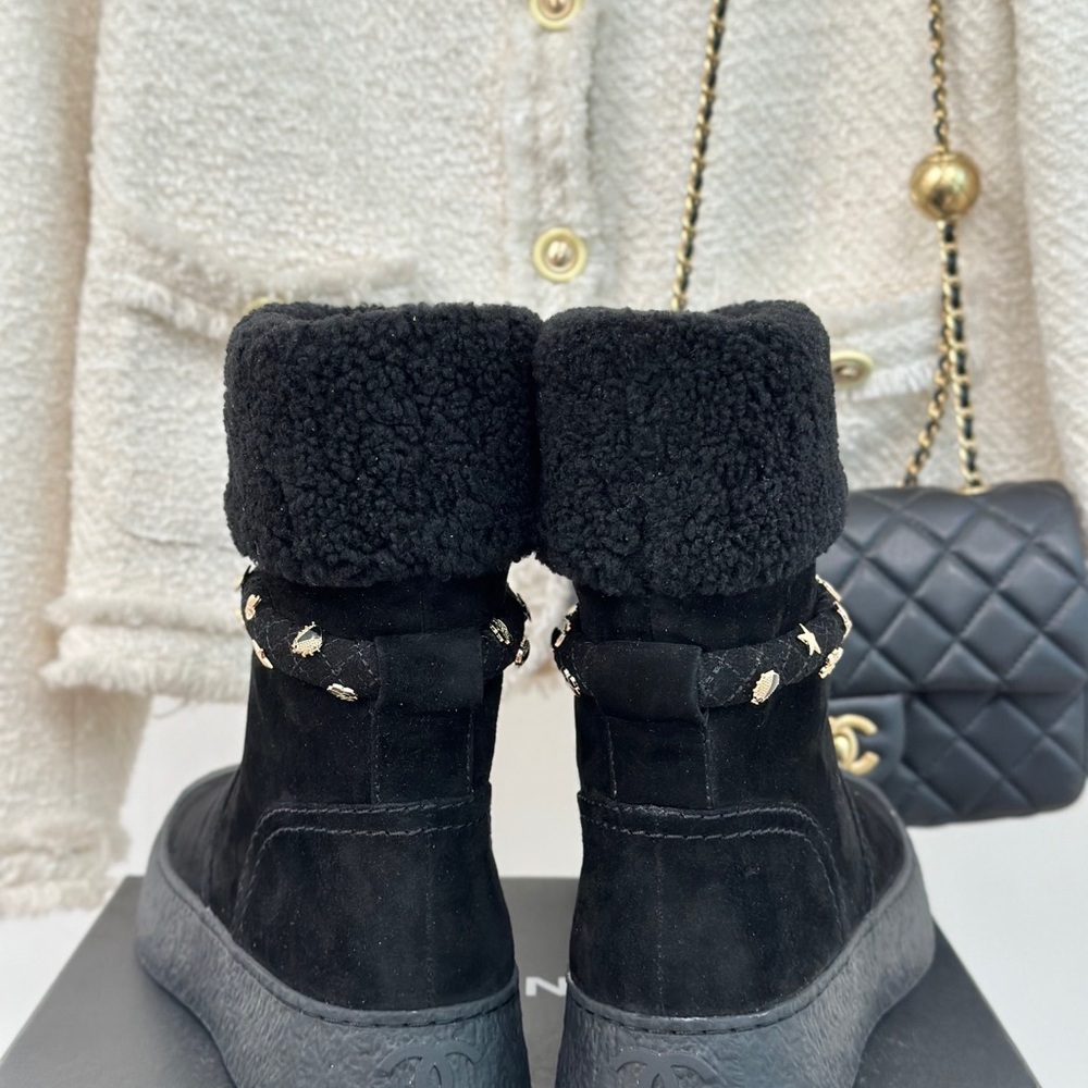 CHANEL Black Winter & Rain Boots - Picture 8 of 9